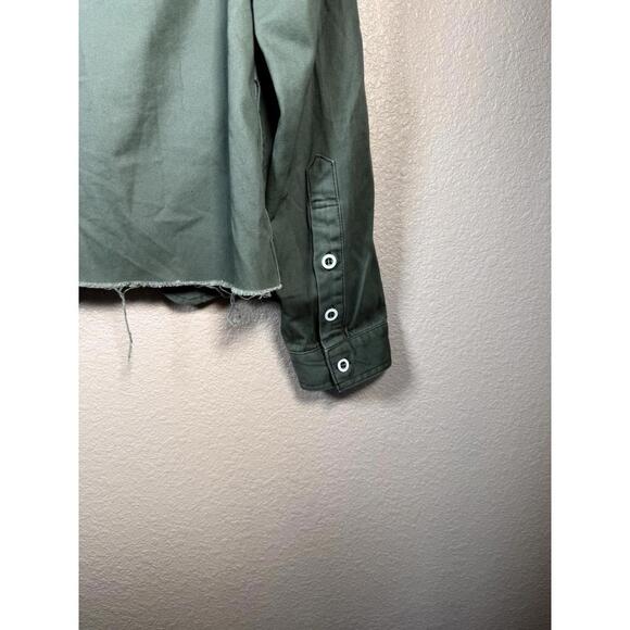 Pistola Camilo Cropped Military Style Jacket size M Green With Red Blue Stripe - Picture 6 of 8